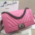 Chanel Boy chevron calfskin pink